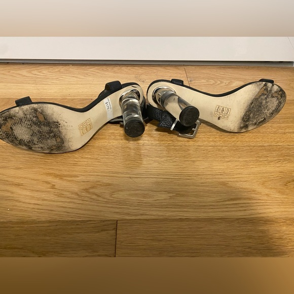 Lucite Heel Black Strappy Heel - Picture 3 of 3